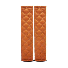 (Light Brown) 2pcs Seat Belt Cover Leather Seat Belt Shoulder Pads Car Interior Decor