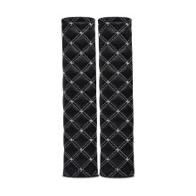 (Black) 2pcs Seat Belt Cover Leather Seat Belt Shoulder Pads Car Interior Decor