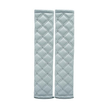 (Light Gray) 2pcs Seat Belt Cover Leather Seat Belt Shoulder Pads Car Interior Decor