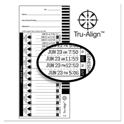 LTHE16100 - Lathem E16 Tru-Align Stundennachweise