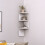 Living And Home (White) 3 Tiers Floating Wall Corner Shelf Display Storage Rack 1