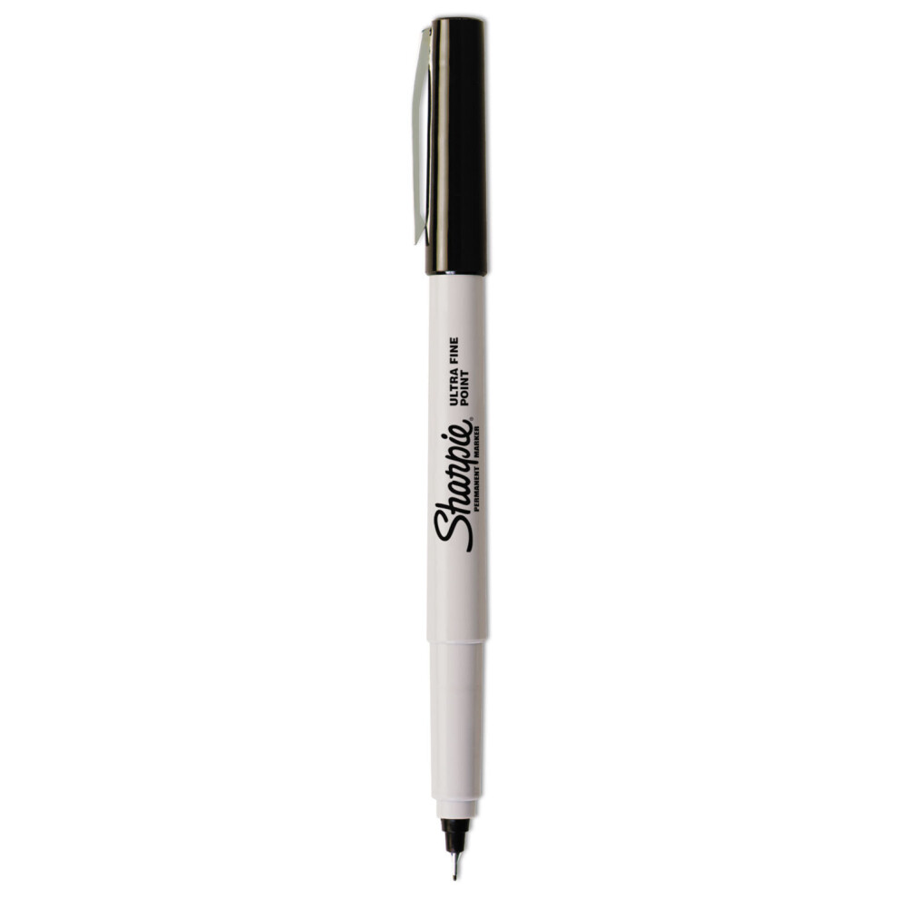 Ultra Fine Tip Permanent Marker, Extra-Fine Needle Tip, Black, Dozen