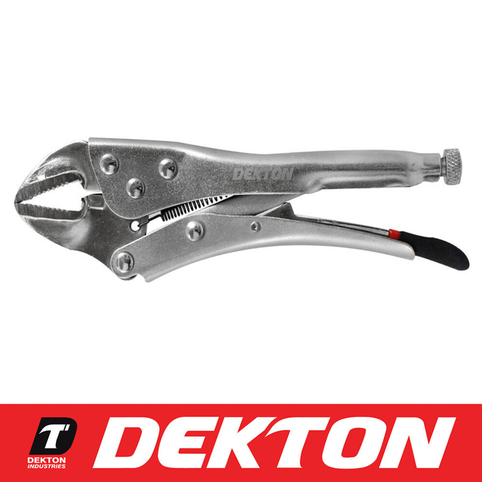 Dekton Straight Jaw Locking Grips Mole Gripping Adjustable Pliers 180Mm (7")