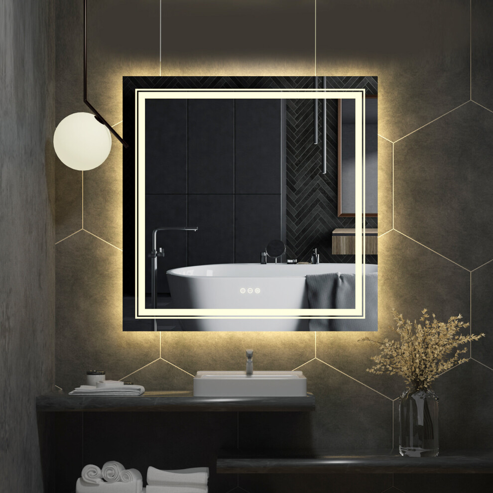 (900x900mm) Square Led Backlit Light Vanity Bathroom Mirror