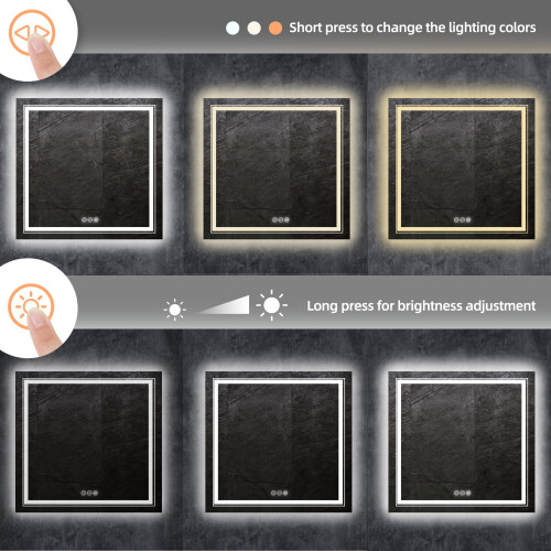 (900x900mm) Square Led Backlit Light Vanity Bathroom Mirror 2