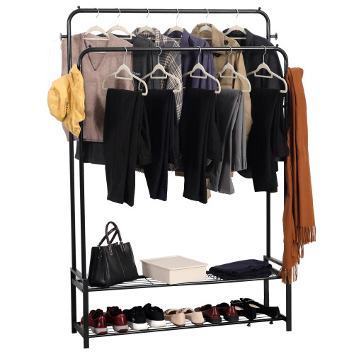 Direct Online Houseware Freestanding Double Clothes Rail with Shoe Rack 2