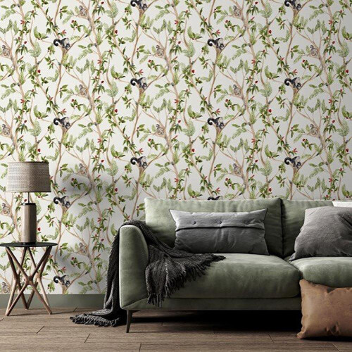 Arthouse Arthouse Tropical Monkey Multicoloured Wallpaper Frogs Floral Tree Nature Jungle 1