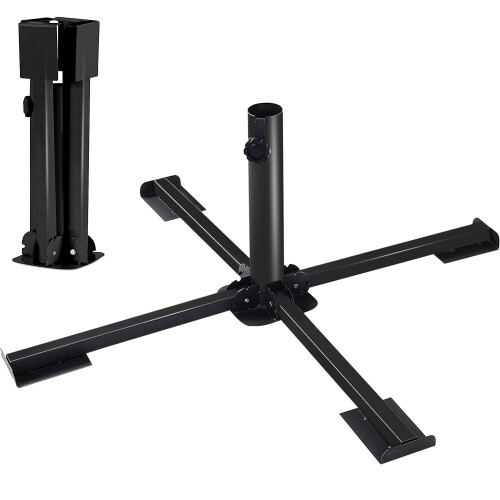 (Foldable Design) Foldable Metal Stand Holder Cross Frame Heavy Duty Parasol Base Umbrella Garden