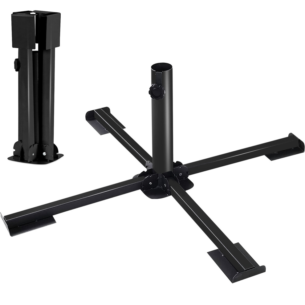 (Foldable Design) Foldable Metal Stand Holder Cross Frame Heavy Duty Parasol Base Umbrella Garden
