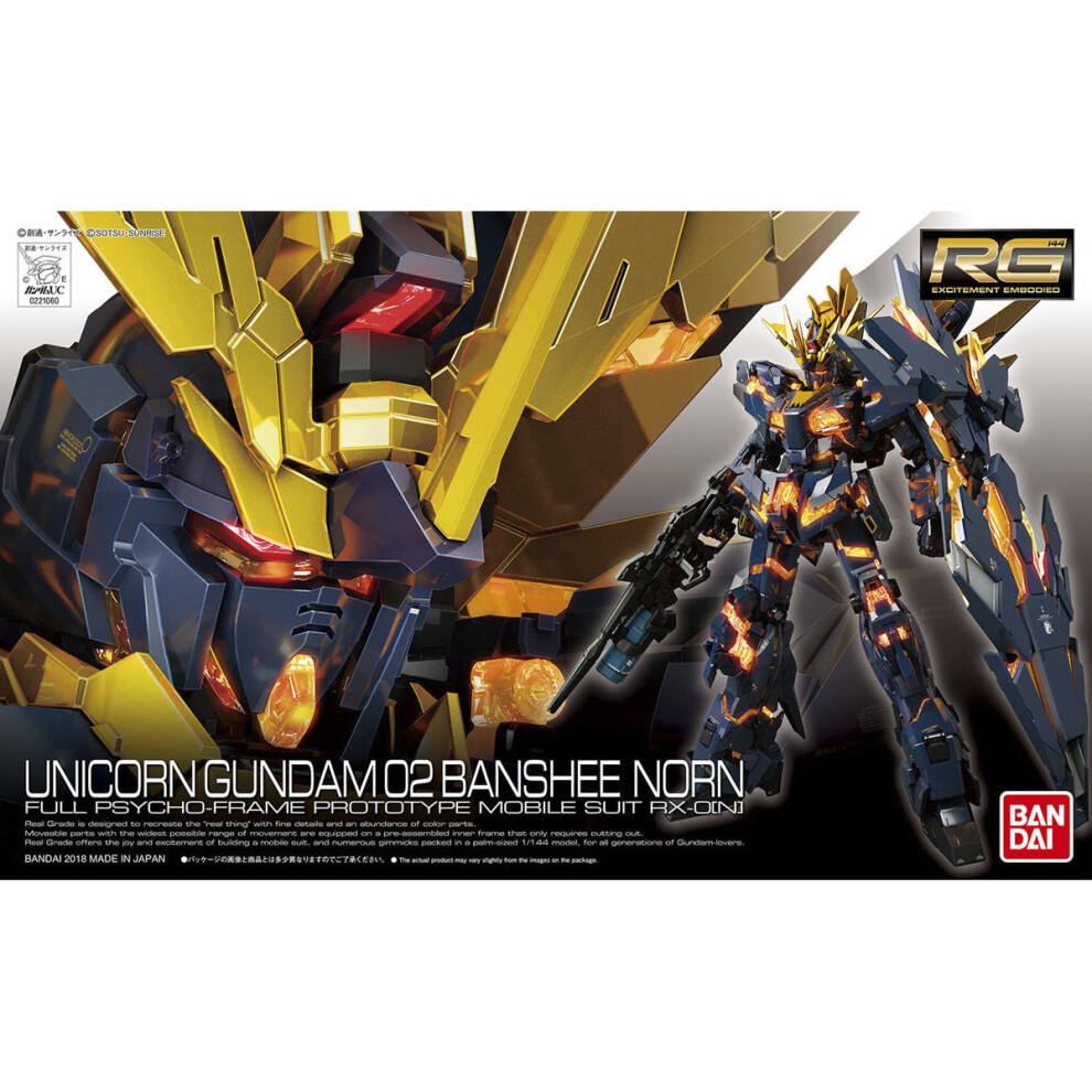 1/144 Unicorn Gundam 02 Banshee Norn Real Grade Action Figure Model Kit