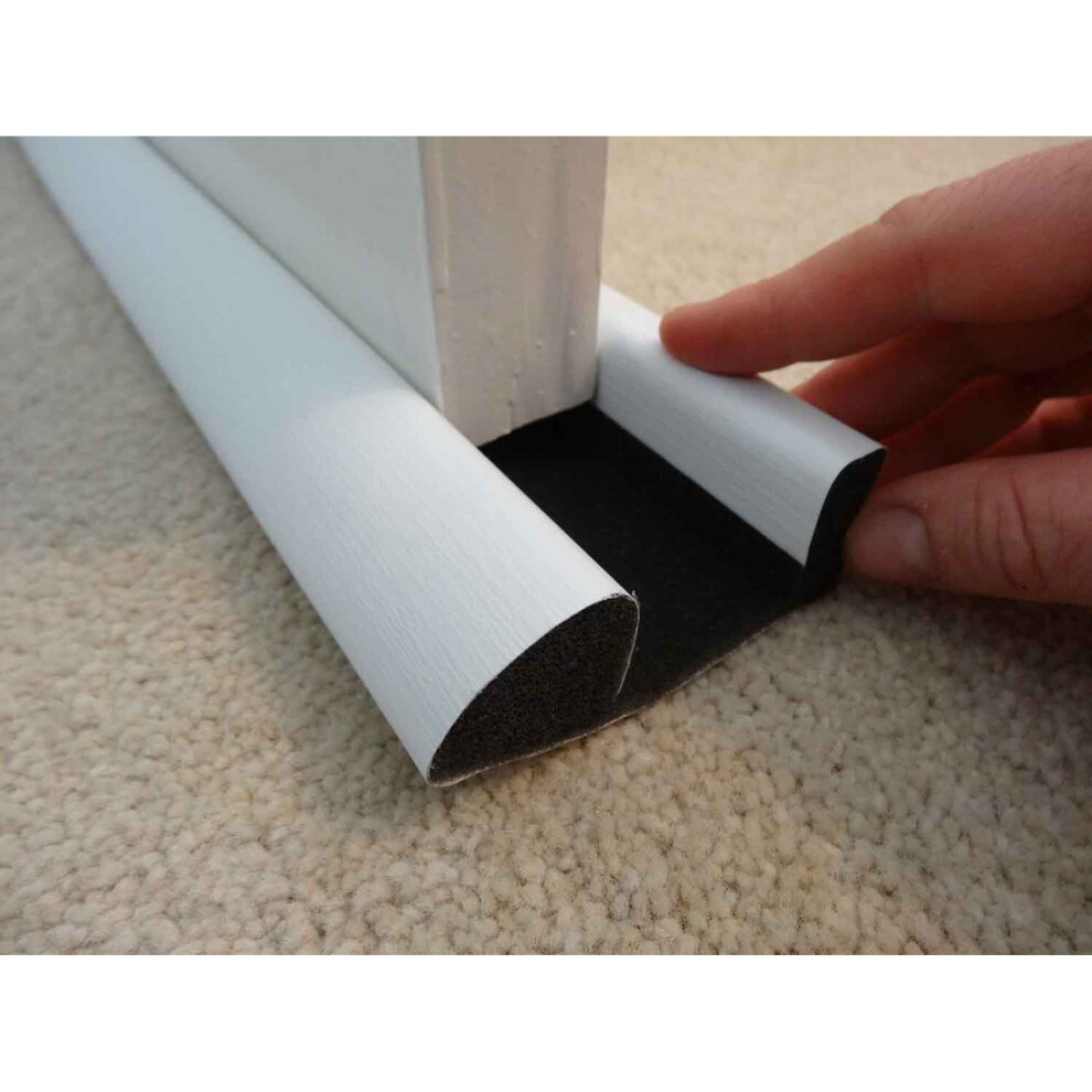 (White) Internal Foam Under Door Bottom Draught Excluder 914mm Long