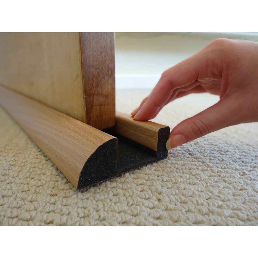 (Light Wood) Internal Foam Under Door Bottom Draught Excluder 914mm Long