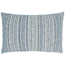 16 x 24 in. Woven Line Oblong Throw Pillow with Down Filling, Black
