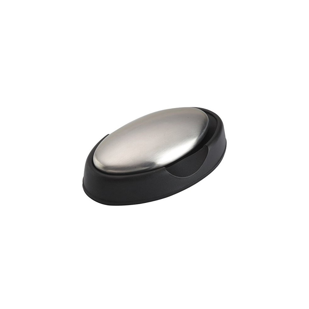 KitchenCraft Odour Removing Stainless Steel Soap Bar with Stand, 10 x 7 cm