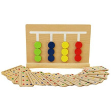 TOWO Wooden Colour Sorting Toy - Logic Puzzle Game for Kids - Wooden Brain Teaser IQ Toy for 3 Year Olds - Wooden Sorting Toy Educational Puzzles for