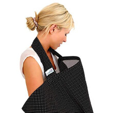 BebeChic - Oeko-Tex Certified Cotton Breastfeeding Covers, Boned Nursing Tops – Black/White Dot