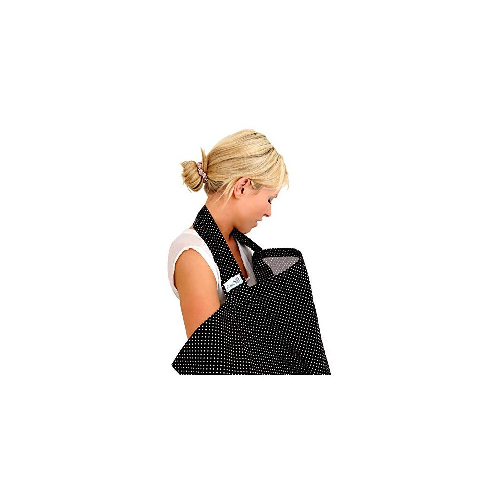 Bebechic - Oeko-Tex Certified Cotton Breastfeeding Covers, Boned Nursing Tops – Dot Black/White Bebechic.uk