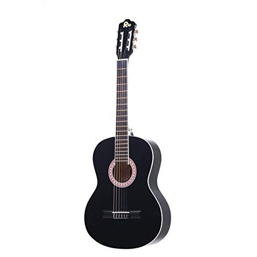Rio 39'' 4/4 Full Size Acoustic Nylon Classical String Guitar Package Pack - New (Black) 1
