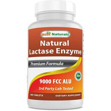 Best Naturals, Enzyme Lactase Naturelle, 9 000 FCC ALU, 180 Comprimés