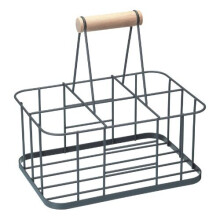 KitchenCraft LNBCARRIER Living Nostalgia Milk Bottle Holder, Wire Metal Doorstep Milk Crate, 29 x 20 x 13 cm, Grey