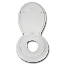 Family Child Toilet Seat, Soft Close Toilet Seat,Potty Training Toilet Seat for Toddler with Release Quick Clean &Top Fix/ Blind Hole Fittings White