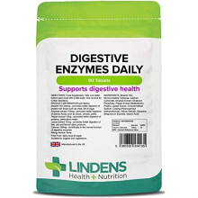 Lindens Digestive Enzymes Daily Tablets - 90 Pack - Contains Betaine Hcl, Papain, Amylase & Lipase to Promote Better Digestion - UK Manufacturer,