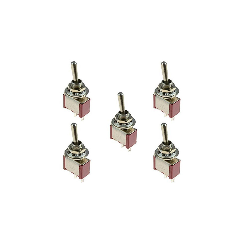 5 x On/Off Mini Small Toggle Switch Miniature SPST (Pack of 5)