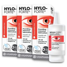HYLO Forte - Triple Pack - Preservative Free Lubricating Eye Drops - for Treatment of Severe and Persistant Dry Eyes - 3x10ml