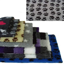 PnH Veterinary Bedding  NON SLIP 100cm x 76cm (40&quot x 30&quot) - (Grey with Black Paws) - READY TO USE, SELVAGE EDGE REMOVED