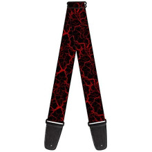 Tracolla per chitarra marmo nero rosso larga 2 pollici