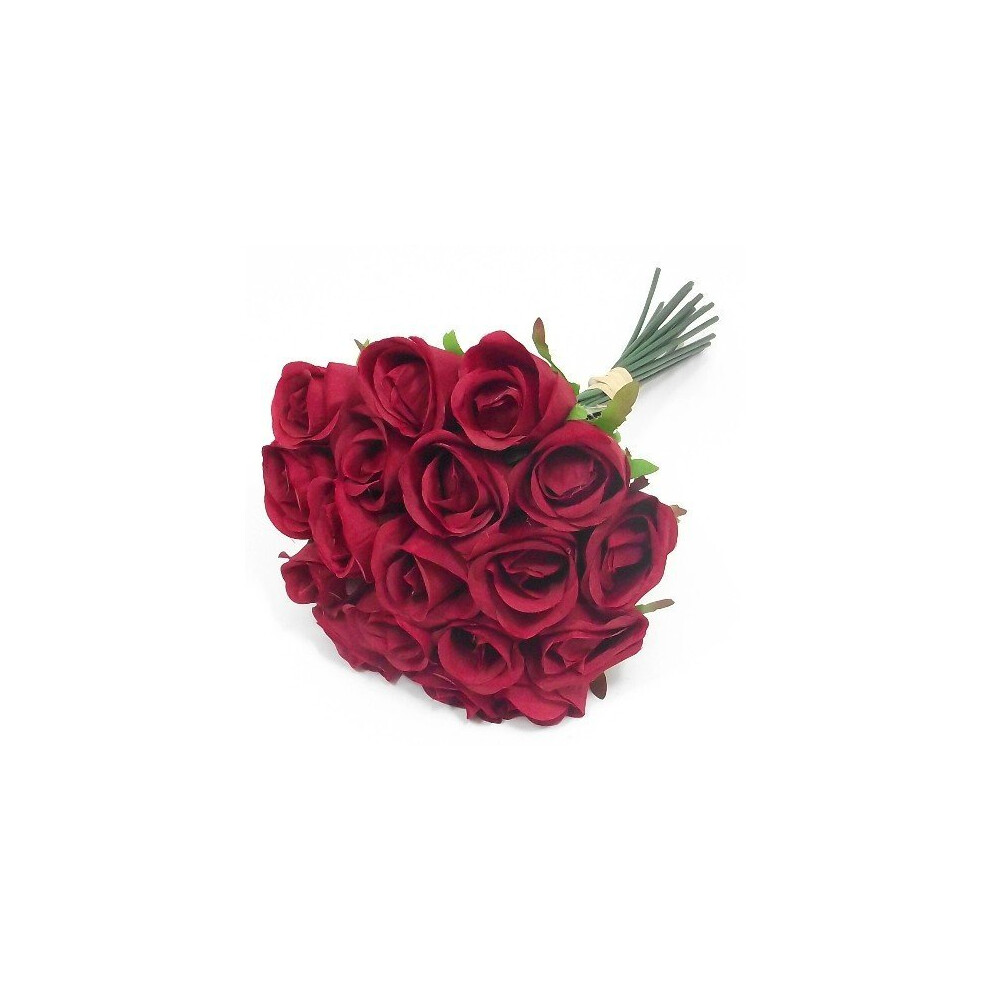 30cm Bunch / Bundle of 18 Artificial Red Roses - weddings homes grave