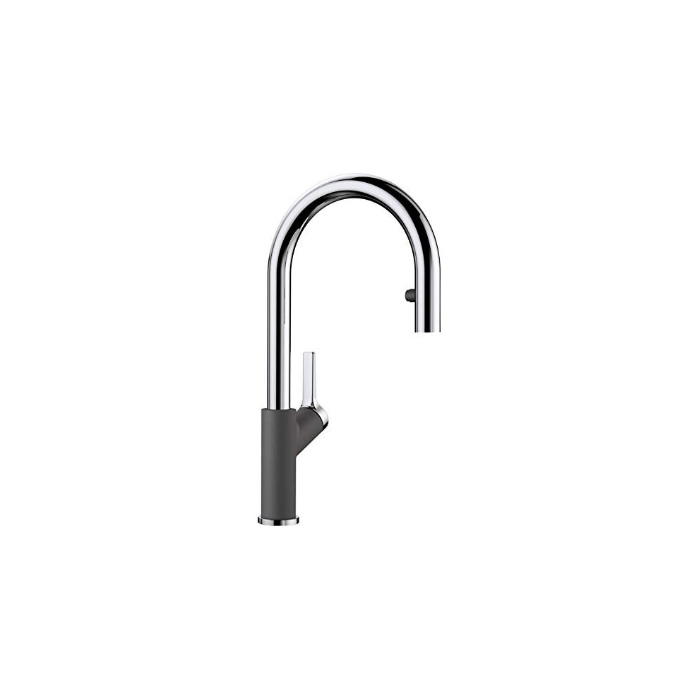 Blanco 521359 Carena-S Vario - Grey of The Rock/Chrome Kitchen Sink tap with a Pull-Out spout rock/chrome-521359, Felsgrau/Chrom, Large