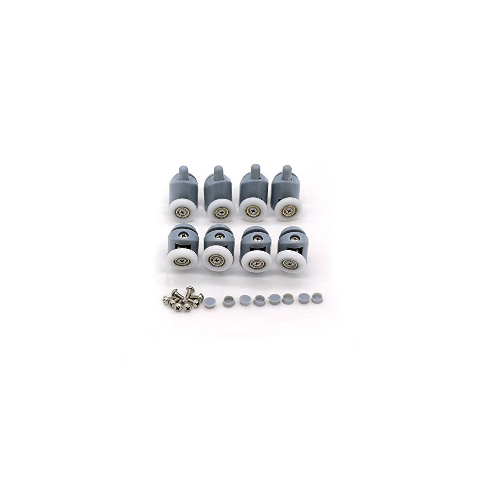 8Pc 23mm Shower Door Rollers Kit Home Bathroom DIY Upper & Bottom Wheels - Image 4