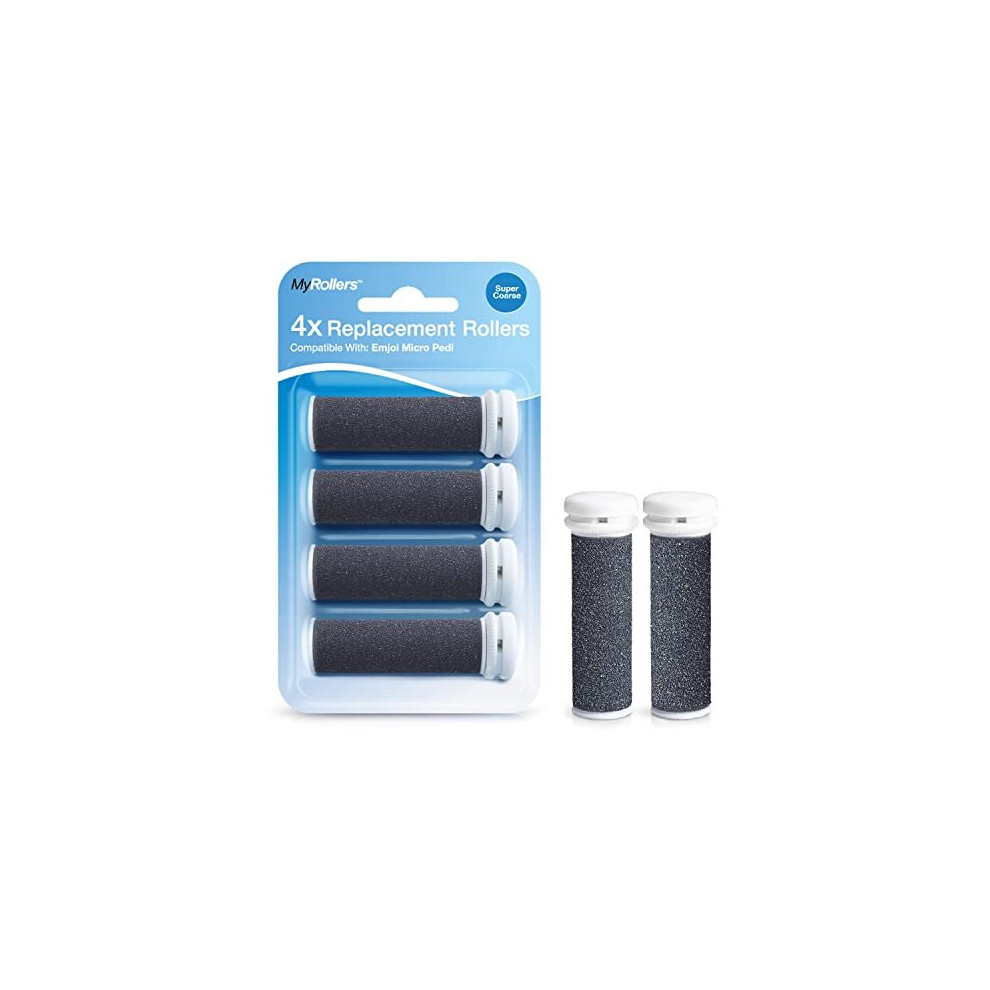 4 x Super Coarse Micro Mineral Replacement Rollers Compatible with Emjoi Micro Pedi