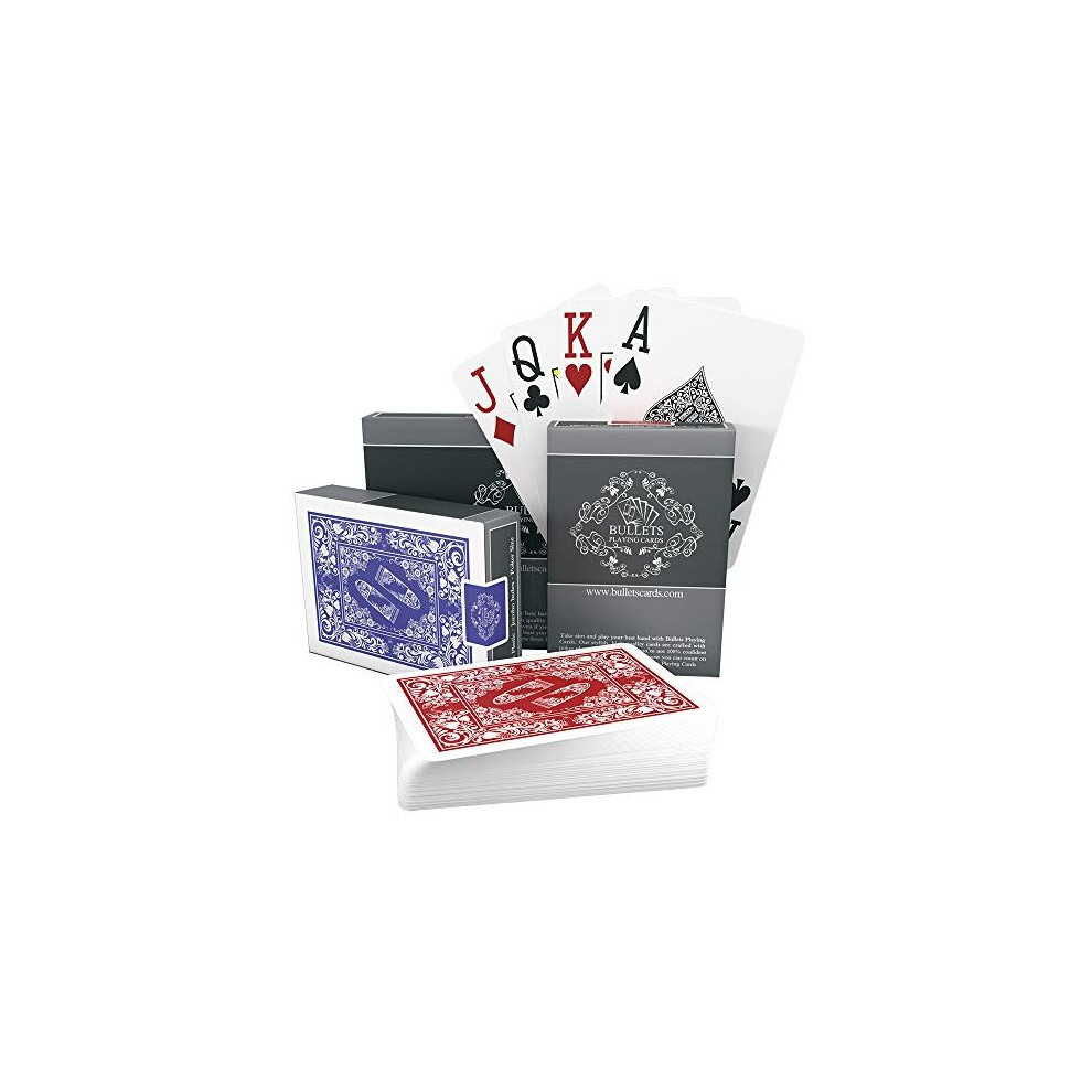 Bullets Playing Cards â Two Decks of Poker Cards â Waterproof Plastic Playing Cards â Easy to Read & Great Feel - Jumbo Index & Two Pips â for