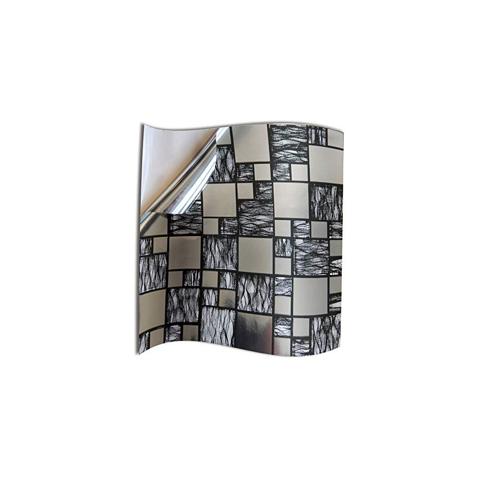 24Pc Bathroom Black Silver Chrome Tile Stickers Transfers For Kitchen 6X6 Inch 15X15cm Wall Tiles Flat 2D Printed Vinyl Tile Transfers Kitchen Silver 8438504736941