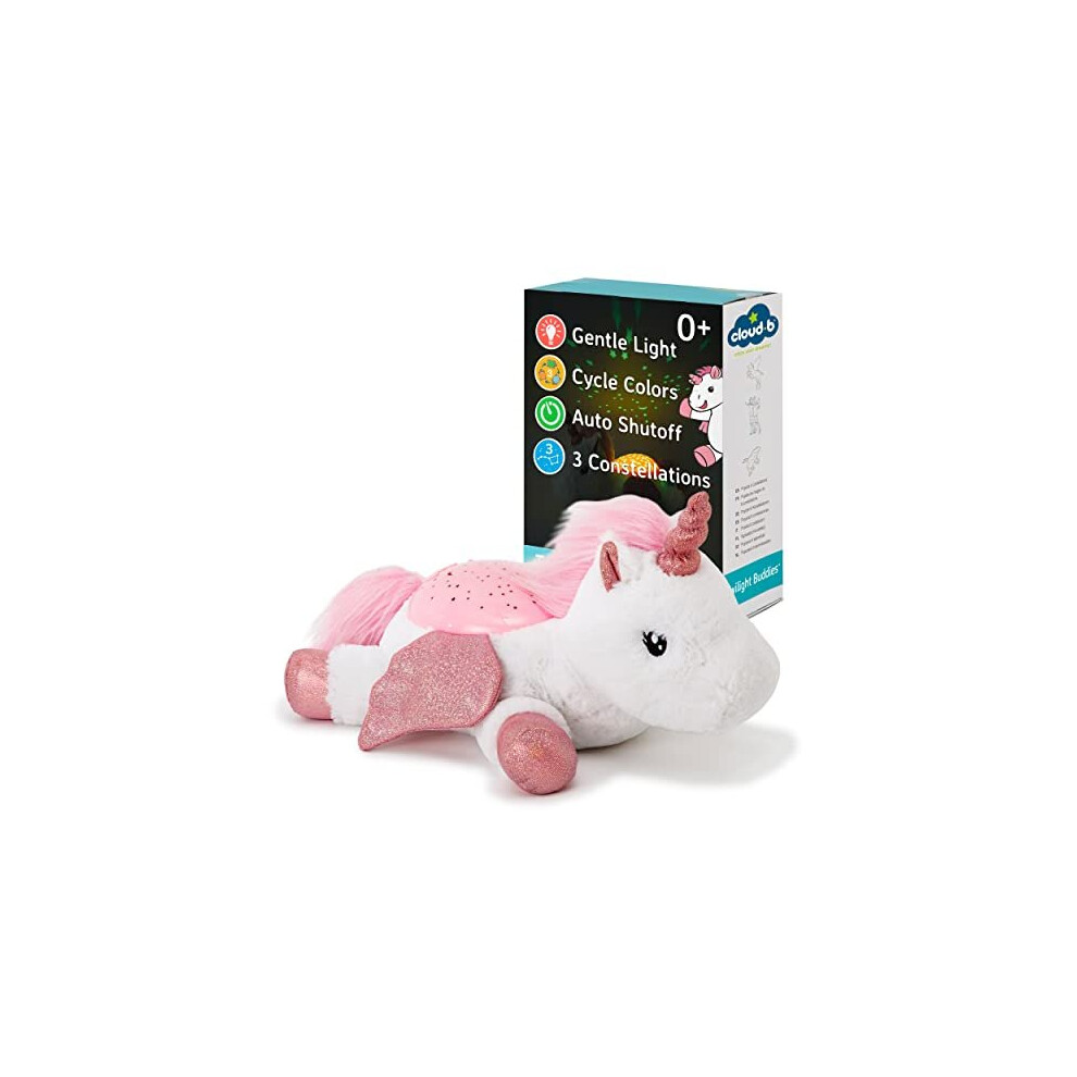 Cloud b Calming Nightlight Star Projector | Gentle Brightness | 3 Colors | 3 Constellations | Auto-Shutoff | Unicorn w/Wings 