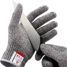 NoCry Cut Resistant Gloves - Ambidextrous, Food Grade, High Performance Level 5 Protection. Size Medium, Free Ebook Included!