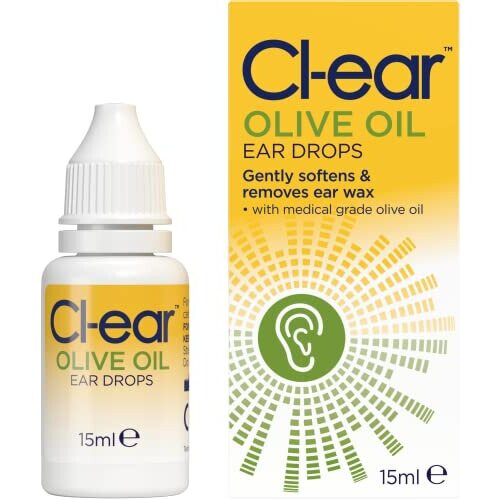 ClEar Olive Oil Ear Drops. Ear Wax Removal. Easy Squeeze Dropper for