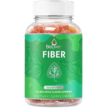 Fiber Gummies with Sugar-Free Prebiotic & High Strength Inulin - Fiber Supplement, Weight Control, Digestive Support for Kids & Adults - Apple Flavor