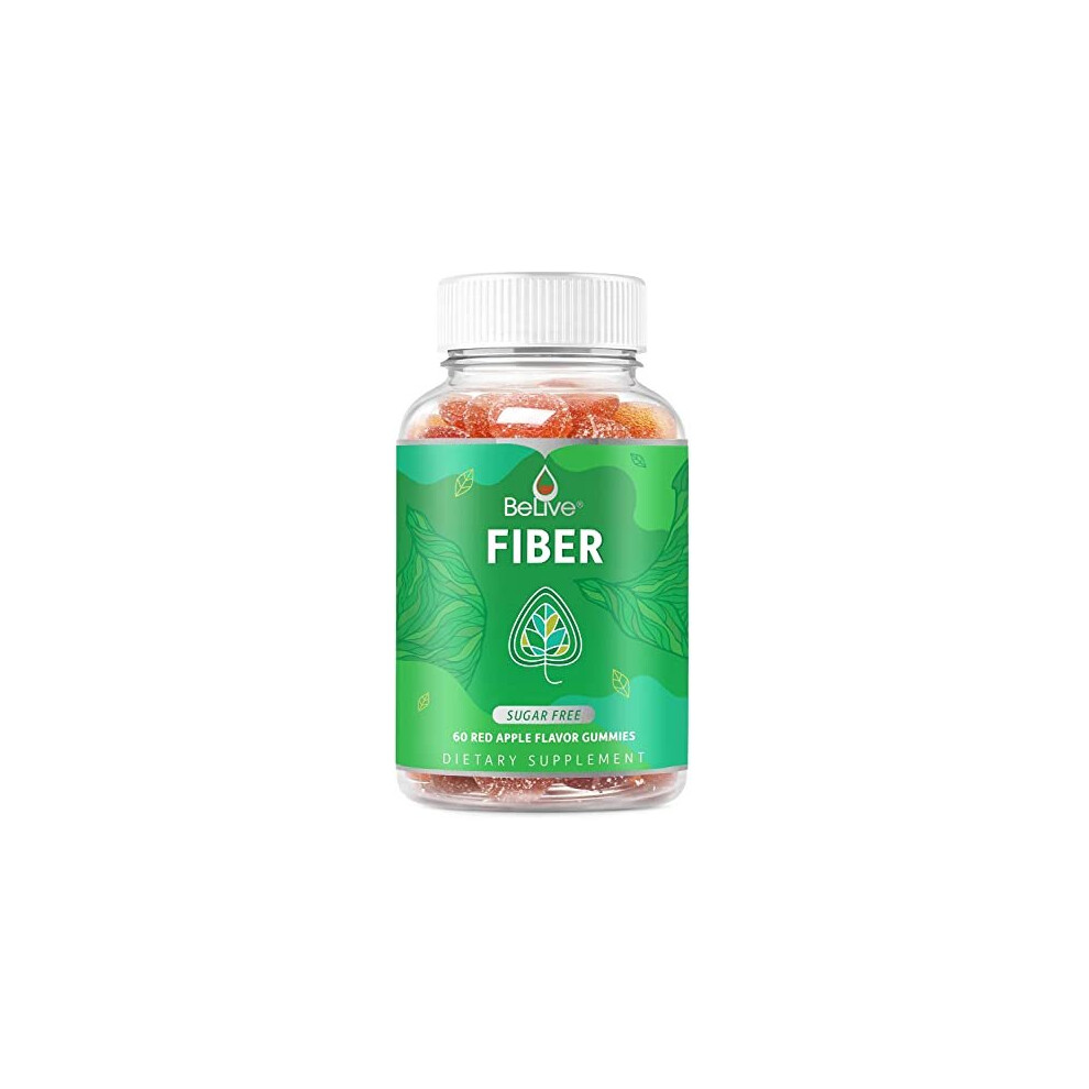 Fiber Gummies with Sugar-Free Prebiotic & High Strength Inulin - Fiber Supplement, Weight Control, Digestive Support for Kids & Adults - Apple Flavor