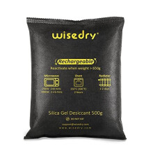 Wisedry Car Dehumidifier Reusable Silica Gel Desiccant Bags, 2 x 500 Gram [2.2 lbs] Microwave Fast Reactivated Moisture Absorber Pouches for Car