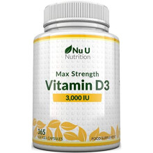Vitamin D 3000 IU 365 Softgels (Full Year Supply) | Triple Strength Vitamin D3 Supplement | High Absorption Cholecalciferol | Gluten & Dairy Free by