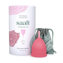 Saalt Menstrual Cup - Premium Design - Most Comfortable Period Cup - #1 Active Cup - Wear for 12 Hours - Soft, Flexible, Reusable Medical-Grade