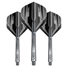 RED DRAGON Dart Flight & Stems Combo Grey - 4 sets of Standard Flights and 4 sets of Medium VRX Stems Per Pack