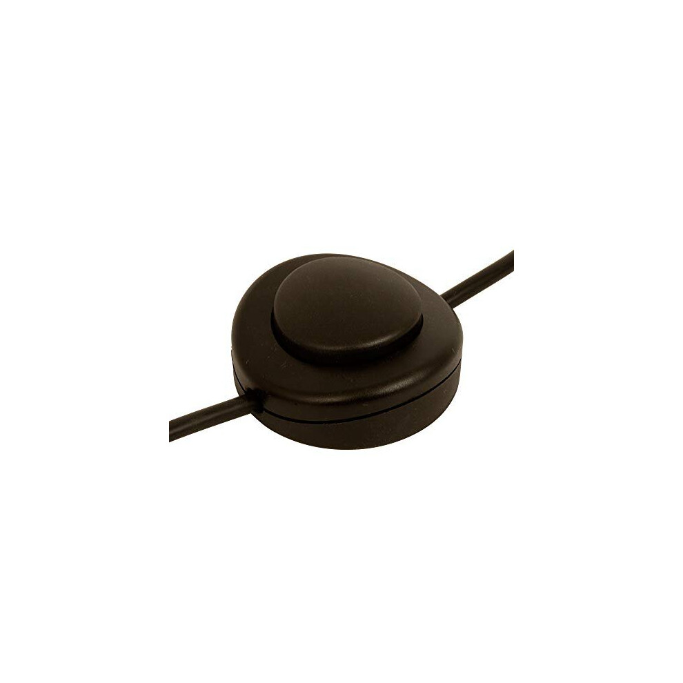Elektek Foot Press Switch In Line Push Button 65Mm Diameter For 2 Or 3 Core Flex Black 5056121206451
