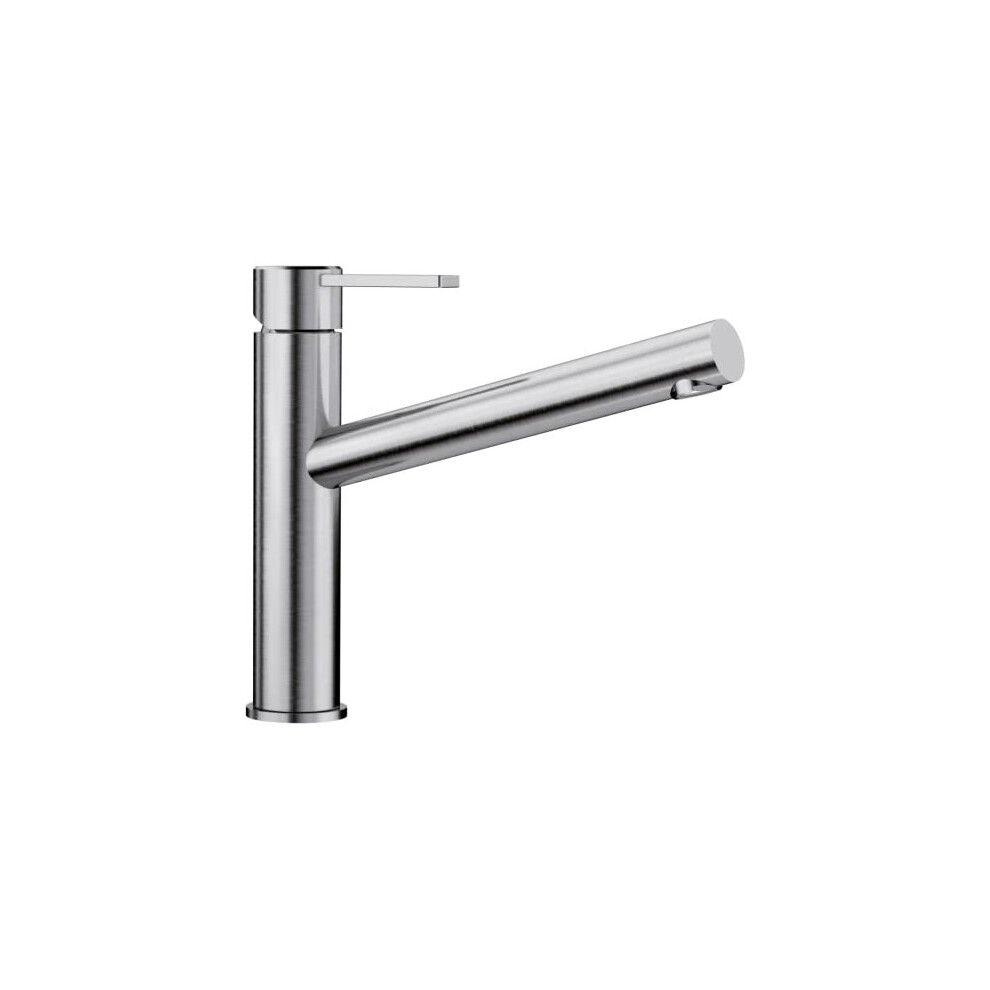 Blanco 523 118 Ambis Steel Kitchen Sink tap with a Fixed spout steel-523118, Brushed Stainless Steel, Hochdruck