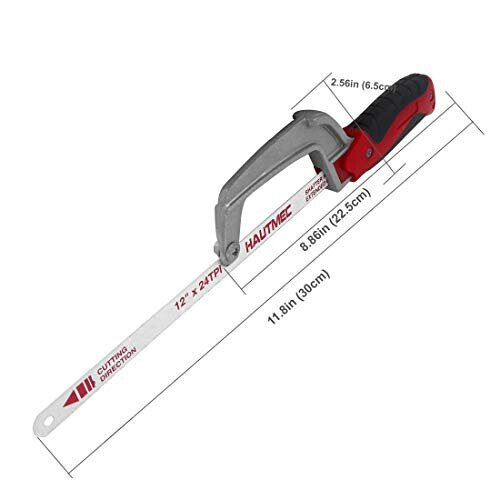 HAUTMEC Mini Hacksaw - Compact Hand Hack Saw Metal Frame HT0035-PL 2