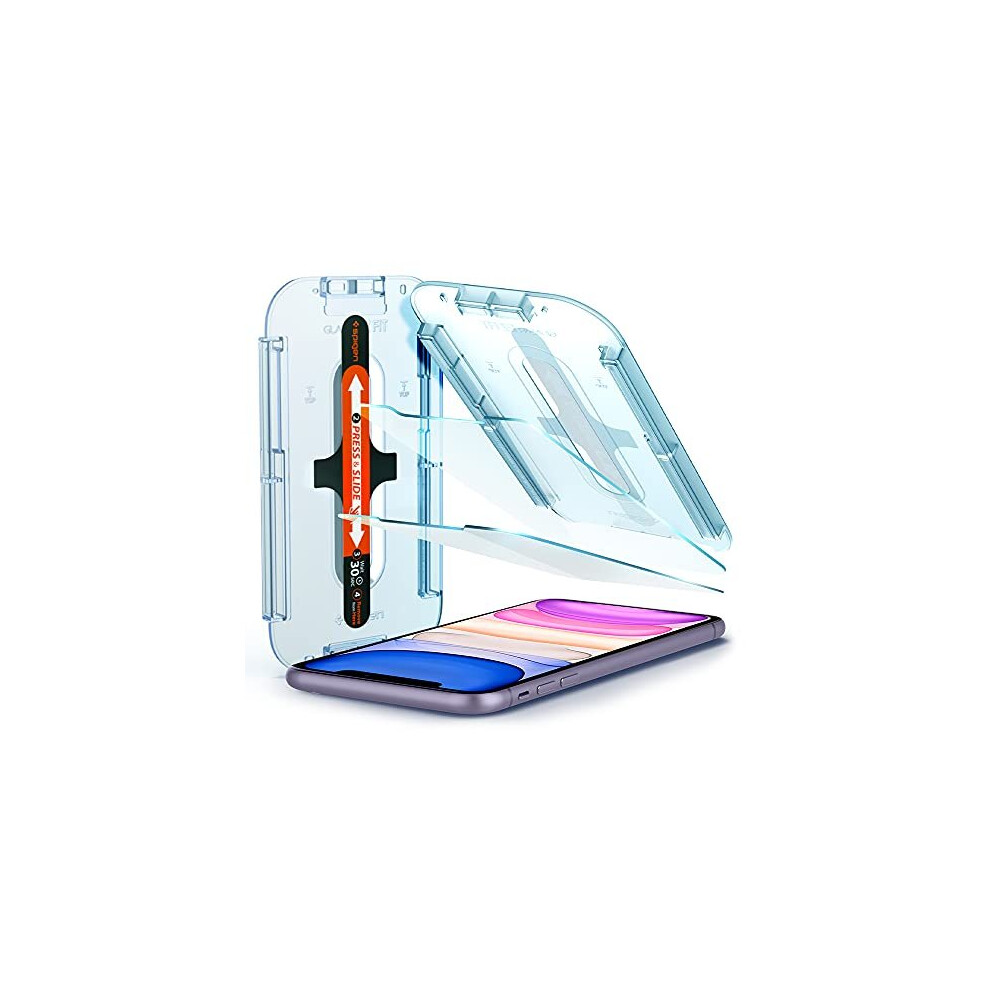 Spigen EZ Fit Tempered Glass Screen Protector for iPhone 11 and iPhone XR - 2 Pack