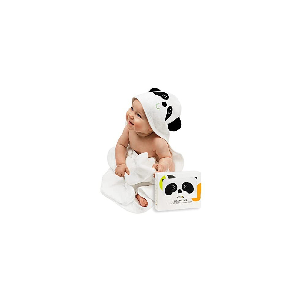 Jm Hooded Baby Towel For Kids & Babies - Soft, Large Bath Towels, 35"X35" - 100% Bamboo, Hypoallergenic, Absorbent - Perfect Baby Gift, Jumpy Moo's